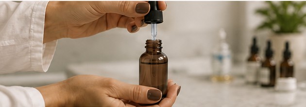 A personalized remedy being prepared with clear water and care