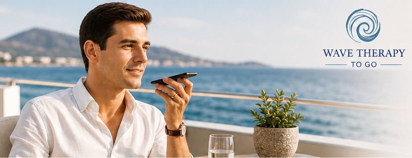 A client recording a 30-second voice message